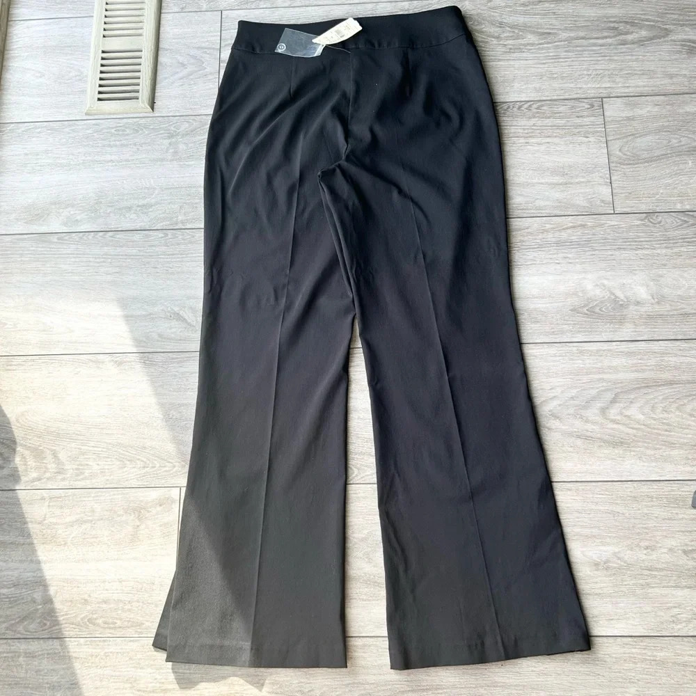 NWT Laura Black Stretch Sequins Accents Wide Leg Pants with Slits Made in Canada - Picture 11 of 13